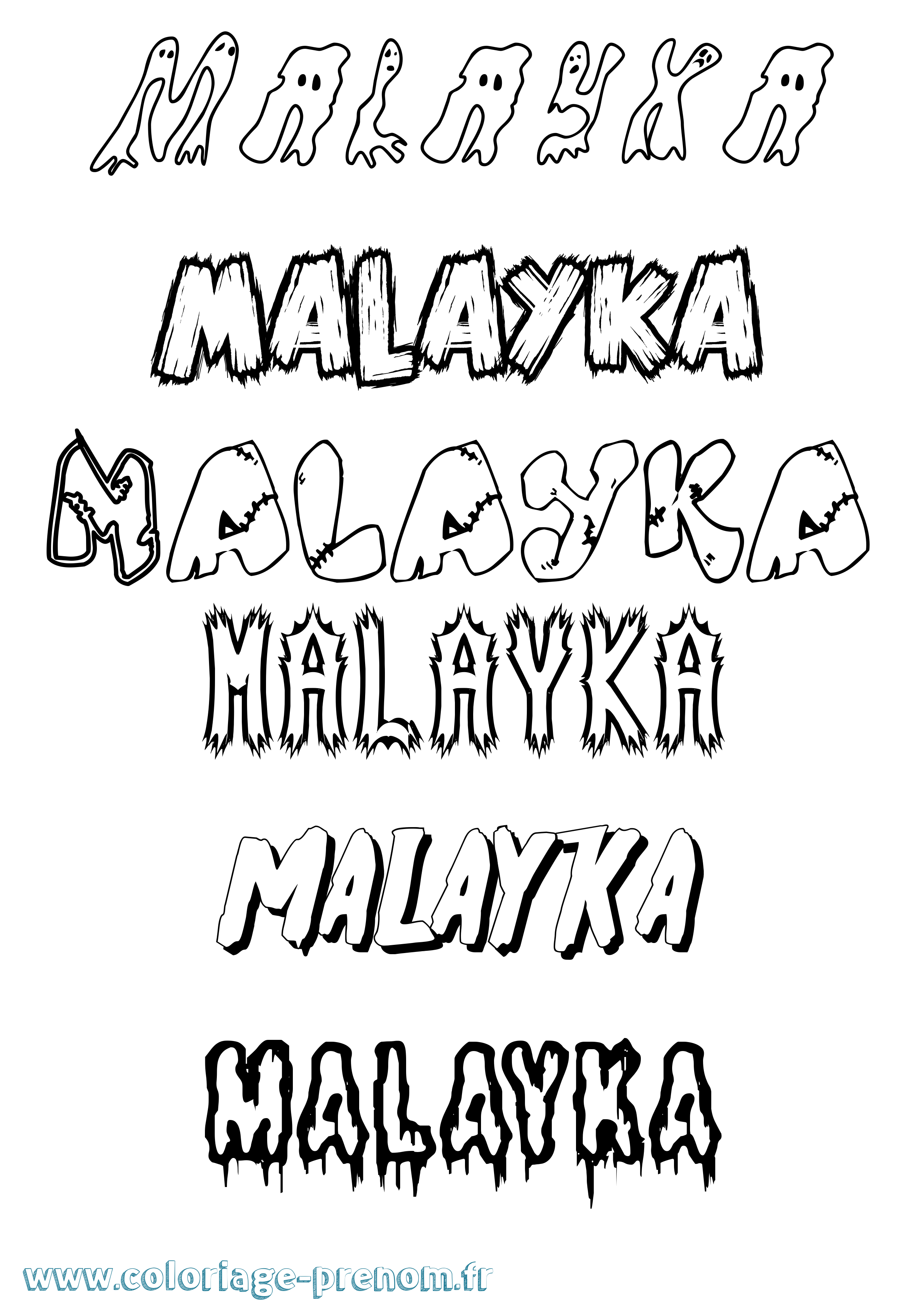 Coloriage du prénom Malayka : à Imprimer ou Télécharger facilement