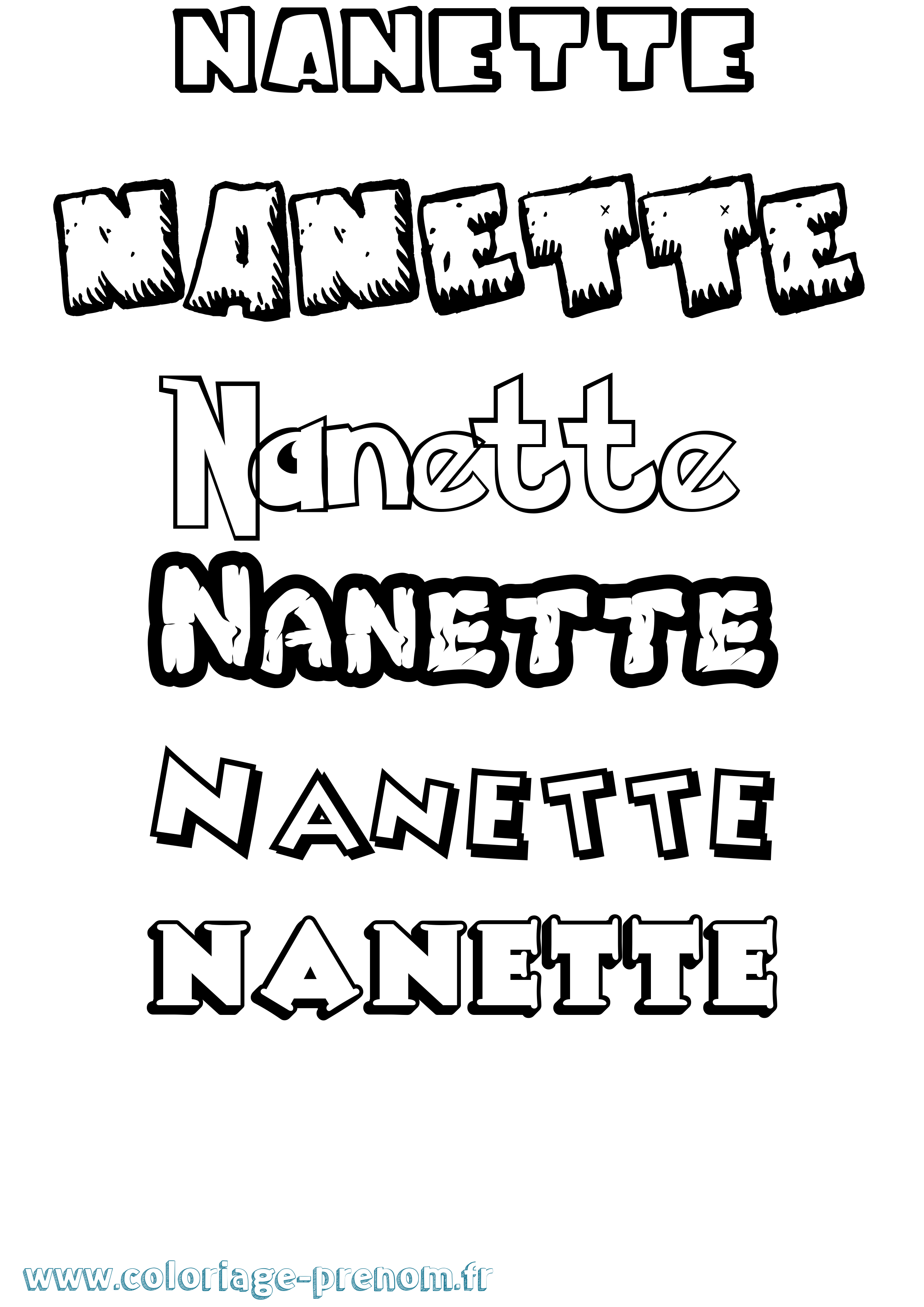 Coloriage du prénom Nanette : à Imprimer ou Télécharger facilement