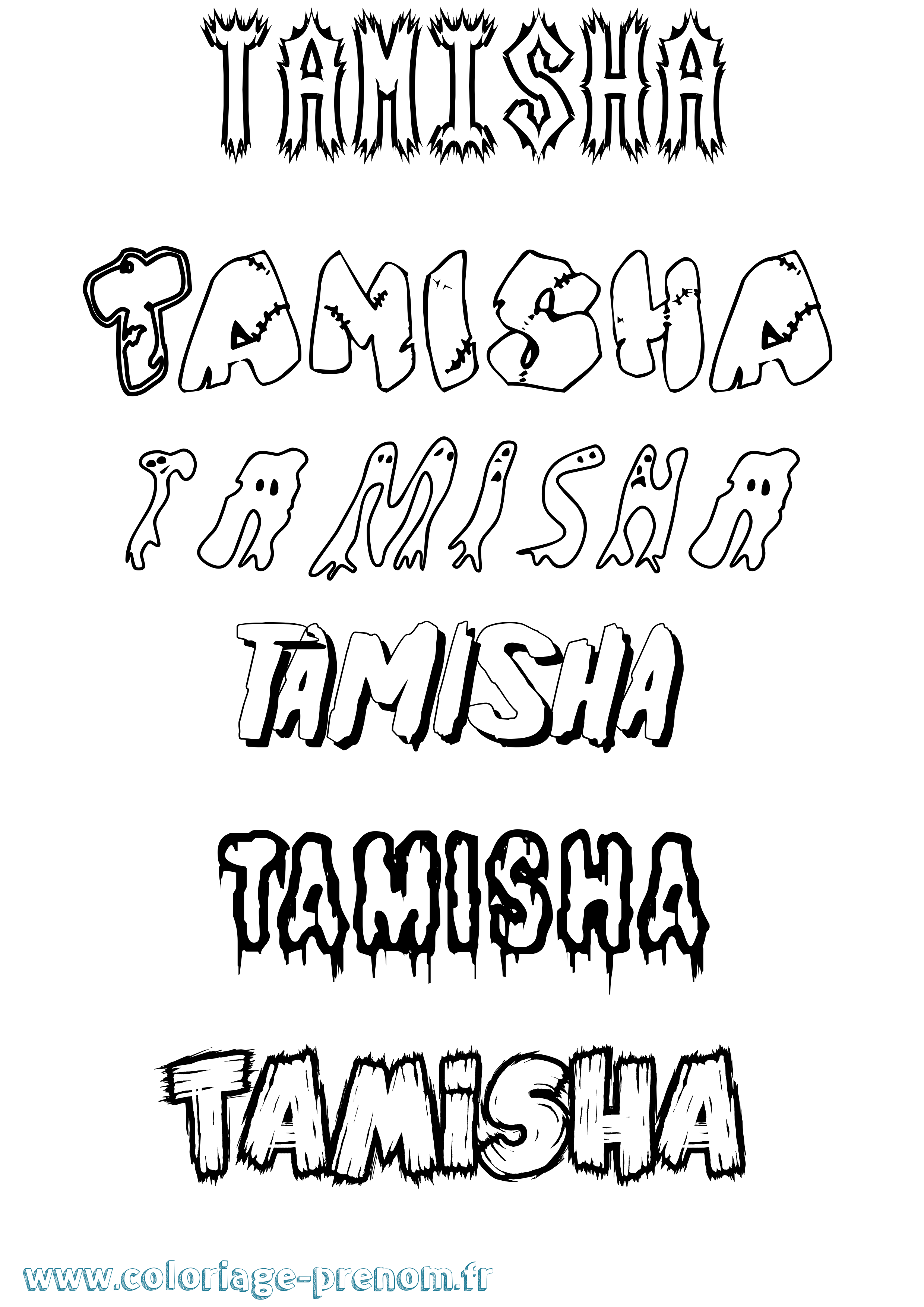 Coloriage du prénom Tamisha : à Imprimer ou Télécharger facilement