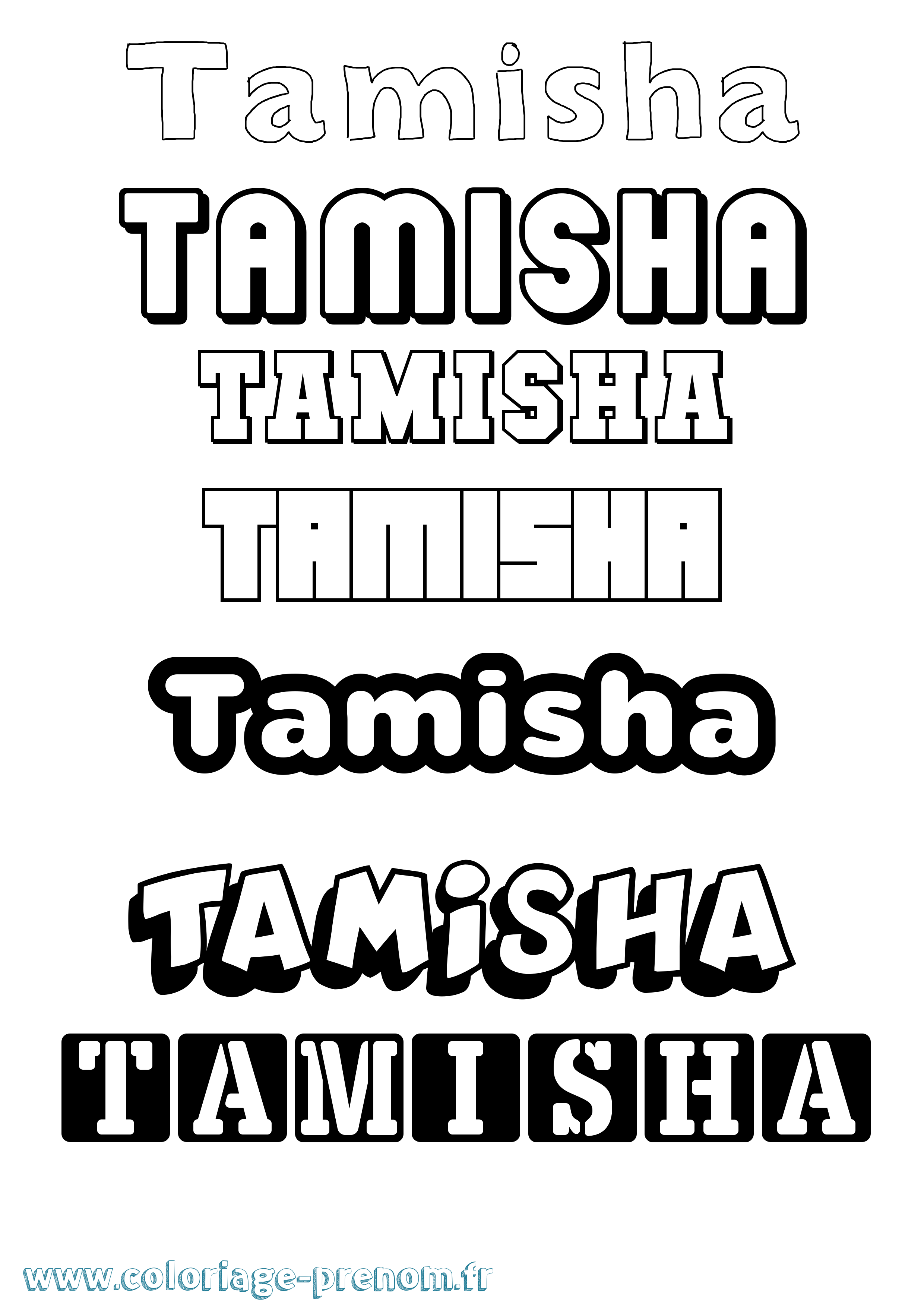 Coloriage du prénom Tamisha : à Imprimer ou Télécharger facilement